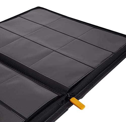 Card Guardian - 9 Pocket Premium Black Binder with Zipper for 360 Cards - Side Loading Pockets for Trading Card Games TCG