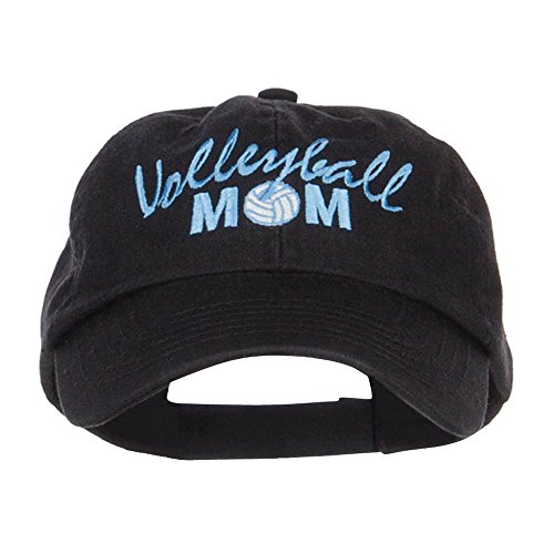 E4hats Volleyball Mom Embroidered Low Profile Cap - Black OSFM