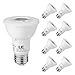 LE PAR20 E26 LED Light Bulbs, Medium Screw Base, 7W Dimmable, Spotlight, 50W Halogen Equivalent, 540lm, 2700K Warm White, 40 Degree Beam Angle, Pack of 8