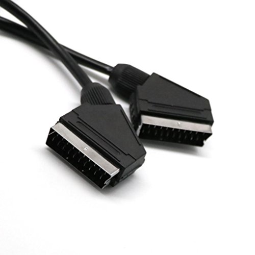 Chezaa Cable,4.9FT Scart to Scart Cable-Black (Black)