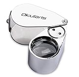 Okularis® 40x Loupe Magnifier, Aluminum-encased with LED and UV-Illumination, 25mm Diameter Lens