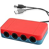 OMKUY Wii U GameCube Controller Adapter Switch PC Model Toggle Home and Turbo Button 4 Game Controller Port USB Cable for Nintendo Fans