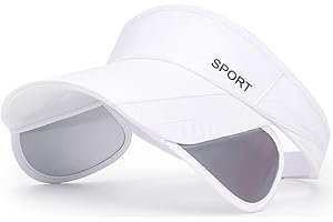 Sun Visor Hat for Women and Men - Retractable Brim Sport Hat, Summer Golf Tennis Running Beach Hat with Ponytail Hole