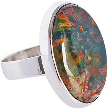 Gorgeous Natural Bloodstone Gemstone Adjustable Ring, Solid 925 Sterling Silver Ring, Women's Ring Jewellery, Handmade, FSJ-3883