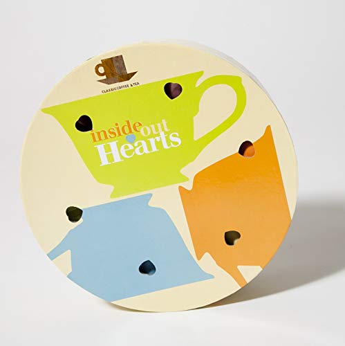 Tea and Coffee Cups with Saucers (Set of 6) by Classic Coffee & Tea|Charming, Inside Out Heart Shaped Cups Saucers|Fine Porcelain In 6 Colors with Gold Plated Ends & Handles|Great Gift Idea|6.5 oz - Thumbnail 6