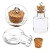 SUPERLELE 32pcs 10ml 4 Shapes Mini Glass Jars Bottles with Cork Stopper, 32pcs Eye Screws