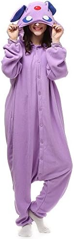 OLadydress Unisex Espeon Costumes Pajamas, Adult and Teens Cosplay One-piece Pajamas Purple Medium