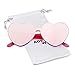 Love Heart Shape Sunglasses Women Rimless Frame Colorful SunGlasses