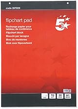 5 Star Flipchart Plain Paper Pad A1 40 Sheets 5 x Quality view 1