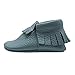 Mejale Baby Soft Soled Leather Moccasin Tassel Slip on Infant Toddler Shoes Pre-Walker(Sky Blue,12-18 Months)