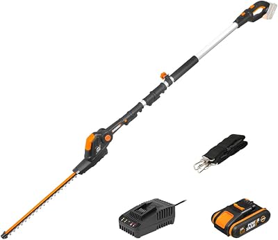 WORX WG252E 20V Cordless Pole Hedge Trimmer 45cm 3.6m Reach Powershare
