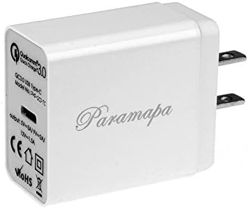 Paramapa Quick Charge QC3.0 One-Port Type C Wall Charger for Android Smartphones Tablets &amp; Other Type-C Devices (White)