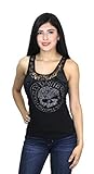 Harley-Davidson Womens Lacey G Willie G Skull Lace Panel Black Tank