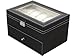 TMS Black Leather 20 Grid Jewelry Watch Display Organizer Gloss Top Box Case Large