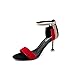 coollight Women's Strappy Vamp Back Zipper High Heel Shoe Sandal(Red 34/3.5 B(M)...