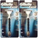 2 X Gillette Sensor Excel Razor for Men with Handle 1 Piece …