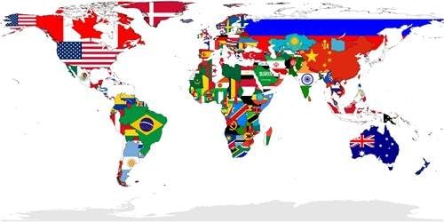 COUNTRY FLAG WORLD MAP GLOSSY POSTER PICTURE PHOTO countries globe maps wow
