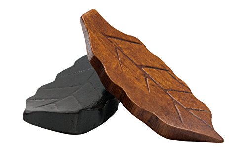 Islandoffer Handcrafted Wooden Chopstick Rest Spoon Fork Knife Holder leaf Designed, Set of 6 - Thumbnail 5