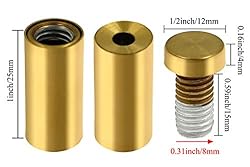 Luomorgo 12 Pcs 1/2" x 1.18" Stainless Steel