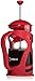 French Press Coffee & Loose Leaf Tea Maker, Red (8 Cup, 34 oz, 4 Mug), Heat-Resistant Glass, Bonus Filter, Spoon