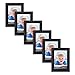 Icona Bay 5x7 Picture Frame (6 Pack, Obsidian Black Wood Finish), Black Photo Frame 5 x 7, Composite Wood Frame for Walls or Tables, Set of 6 Cherished Memories Collection
