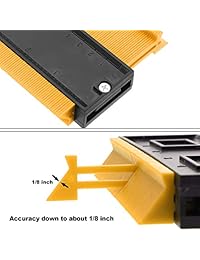 Zhehao   Regla de medición de perfiles de contorno, 5.0 in, multifuncional, con forma de borde, de plástico, duplicador de contorno, herramienta práctica de carpintería