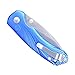 TANGRAM Folding Pocket Knife 2.89 Inch,Button Lock and Manual Opening, JPN Acuto Drop-Point Sharp Blade and Ultra Light Aluminum Handle,3.3 oz (Blue) Vector TG3003A2