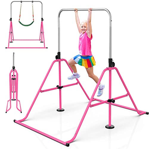 Gymnastics Bar for Kids with Swing Set Gymnastics Bars for Home 9 Levels Adjustable Height