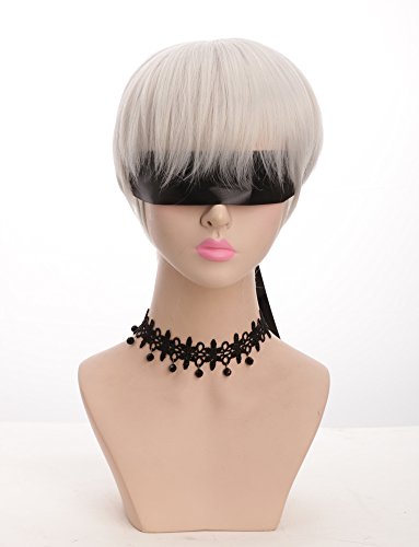 Yuehong White Short Straight BOB Sexy Stylish Heat Resistant Synthetic Hair Wig