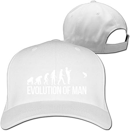 Evolution Man Fishing Unisex Adjustable Fishing Hat &amp; Cap White