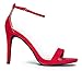 J. Adams Aria, Ankle Strap High Heel Sandal - Red Vegan Suede - 5.5