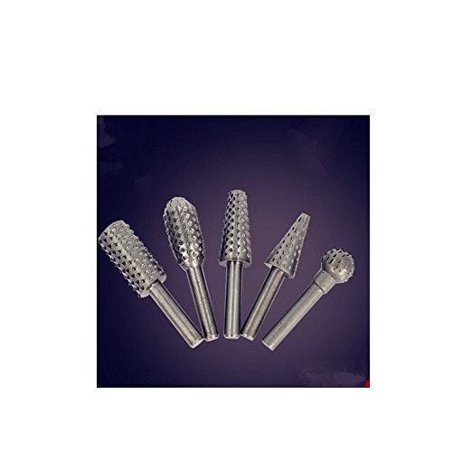 Click Here to See More Images Ujuuu New 5pcs Silver Steel Rotary Burr Set 1/4'' 6mm Shank Wood Rasp Drill Bit