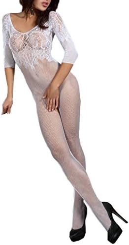 Women Sexy Lace Fishnet Lingerie Crotchless Bodysuit Bodystocking Sleepwear