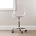 South Shore Annexe Acrylic Office Chair with Wheels-Clear, White