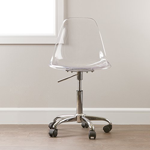 South Shore Clear Acrylic Office Chair with Wheels