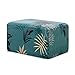 subrtex Printed Slipcover Stretch Ottoman Protector Removable Rectangular Footstool Cover (Green)