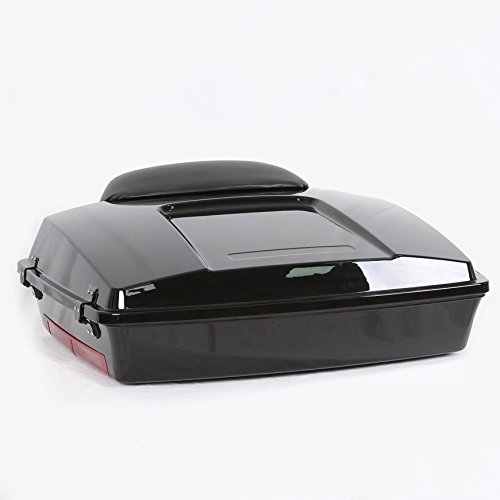 Gloss Black Razor Tour Pack Pak Trunk Chopped Backrest For Harley Touring 97-08 - Thumbnail 6