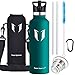 Super Sparrow Insulated Water Bottle with Straw - 25 oz - Reusable Leak Proof Thermos - BPA-Free Kids Water Bottle Stainless Steel - 2 Lids Metal Water Bottle for Sports, Travel, Camping