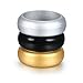 3 PCS Sets-Comfort Fit Silicone Wedding Band Rings for Men and Women 3-Color Sets Black/Gold/Silver
