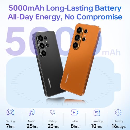 Blackview Wave 10 Móviles Android 16, 6.88" 120Hz, 32GB+256GB Smartphone | 32MP+13MP Celulares, 5000mAh/3.5mm/WiFi 5G/Face ID/Bloqueo Huella Dactilare