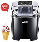 Aicok Ice Cream Maker, 1.6 Quart Automatic Frozen Yogurt and Sorbet Machine, BPA-Free with Timer Function, Easy Homemade Ice Cream with Instruction Book, Black