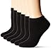 Hanes Women's ComfortBlend No-Show Socks, 6-Pack, Black, Shoe Size: 5-9