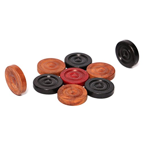 Yuva Carrom Board Superior Carrom-Men Tournament Carrom Coins with Box (French) â€¦