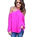 Sunward(TM)Women Fashion Irregular Strapless Chiffon Tops (Medium, Hot Pink)