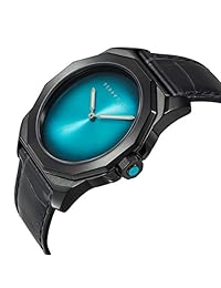 Perry Ellis Reloj para hombre Unisex Fading Dial 44mm Cronógrafo Reloj de cuarzo analógico con correa de cuero genuino Reloj de regalo impermeable para mujer Regalos de aniversario para hombres Reloj de pulsera casual de moda