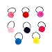 16 Pcs (8 Pairs) Pom Balls Elastic Hair Ties for Toddler Girls' Pigtail