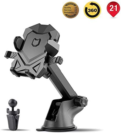 Car Phone Mount Universal Windshield Dashboard Air Vent Phone Holder Car 360° Car Cradles Mount Phone Holder Compatible for iPhone 7/8/9 LG Galaxy Note Google Samsung Galaxy S8 S9