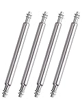 Mudder 2 Pairs Stainless Steel Spring Bar Pin Watch Pins with Cleaning Cloth for Watch Band (1.8 x 20 mm)