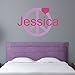 Custom Name Peace Sign Wall Decal - Girls Personalized Name Peace Heart Wall Sticker - Custom Name Sign - Custom Name Stencil Monogram - Girls Room Wall Decor