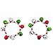 LUX ACCESSORIES SilverTone Christmas X-Mas Holiday Jingle Bells Bracelet Set (2pc)